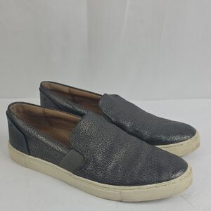 Frye Ivy  Shoes Gray Leather Slip On Casual Comfort Women's Shoes.